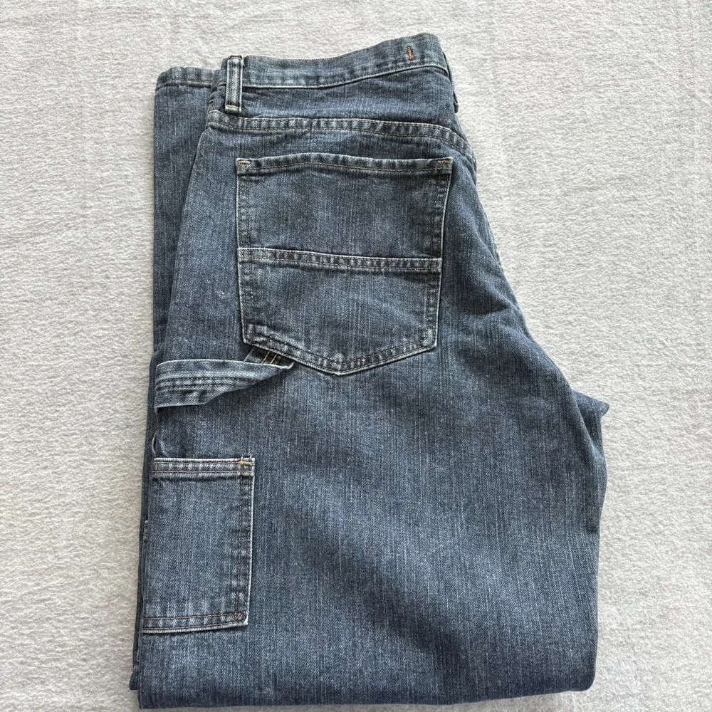 Mens Carpenter Jeans 34x30 Medium Wash Denim Work Bailey's Pt Straight Leg